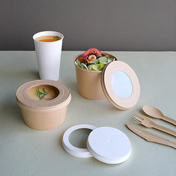 Paper Soup Cup Lid with Clear Window JY-WD 90/115