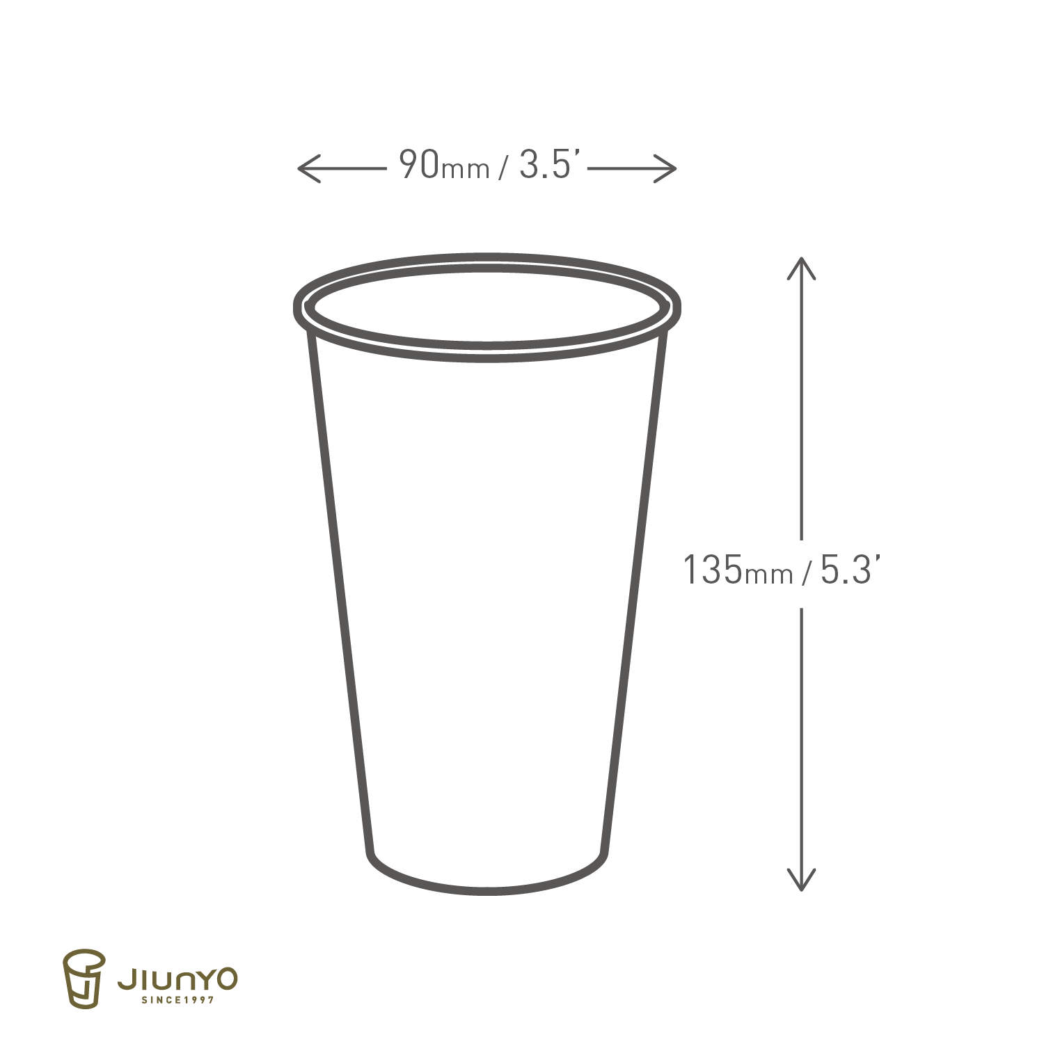 16oz(Tall) PLA Paper Coffee Cup JY-16ozL1