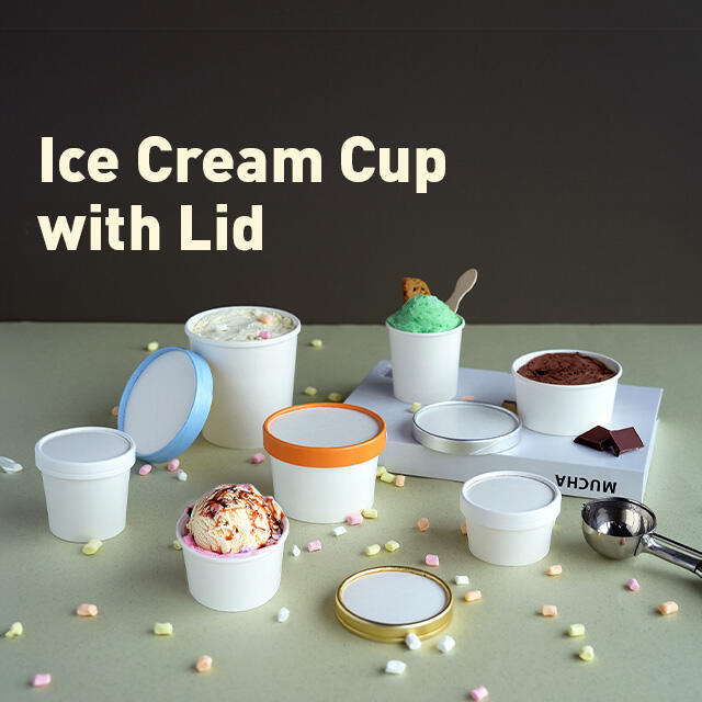 ice cream paper cups with lids
